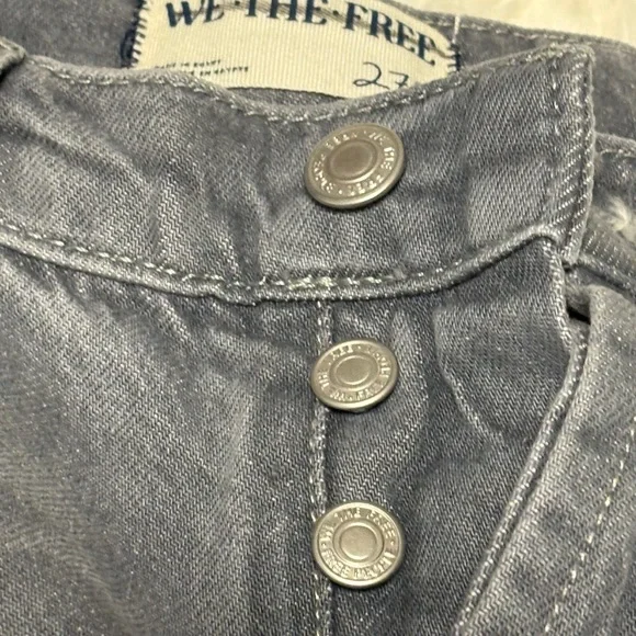 We The Free, Free People Eden Slouchy Wide-leg Jeans Diamond Grey 27.5 - Picture 8 of 12